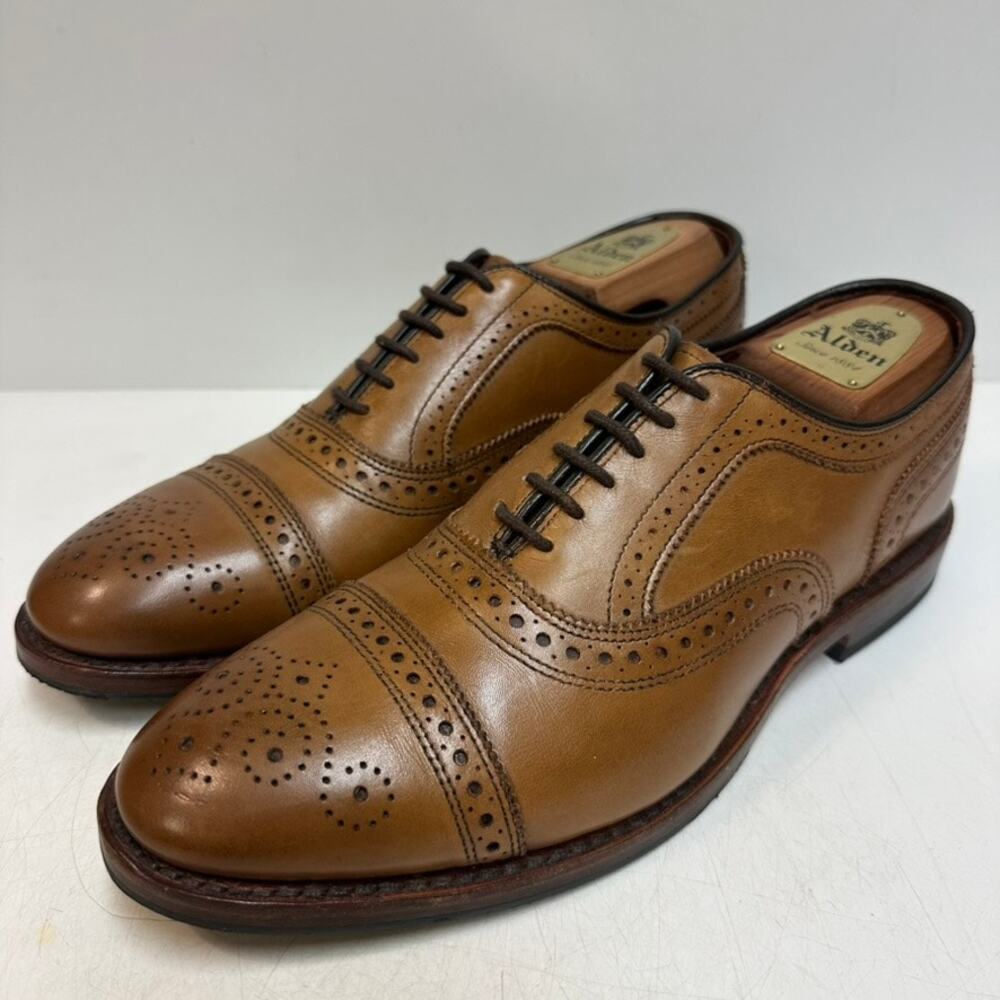 WORN ONCE Allen Edmonds Strand Cap Toe Oxford Wingtip Made in USA 7 Wide EEE